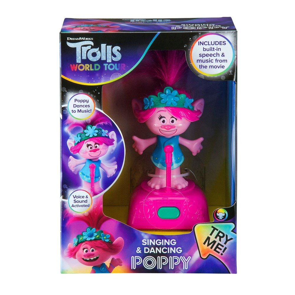 Dreamworks Trolls World Tour Singing Dancing Poppy Toy Voice Sound Activated‎